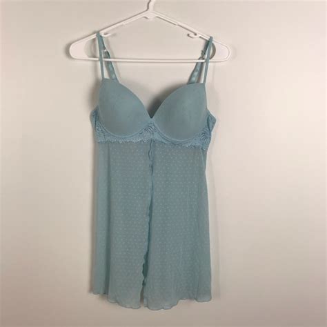Rampage Intimates Sleepwear Rampage Intimates Blue Sheer Babydoll Lingerie 36c Poshmark