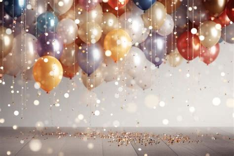 Premium Photo | Elegant birthday background with realistic balloons