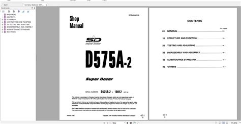 Komatsu Bulldozer D575A 2 Shop Manual SEBM006506 1997 Auto Repair