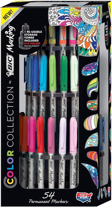 BIC Marking Colour Collection Présentoir de 54 Marqueurs Permanents