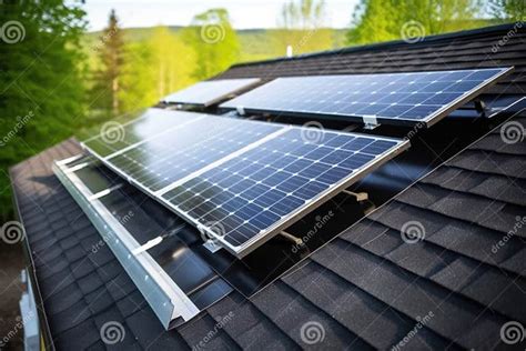 Small Solar Panels on Roof of a Tiny House Stock Photo - Image of ...