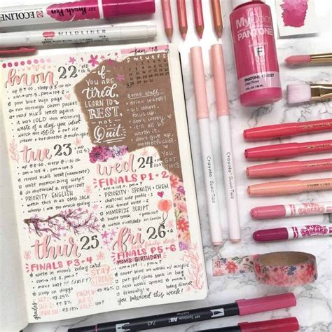 70 Pink Bullet Journal Layout Ideas My Inner Creative Bullet