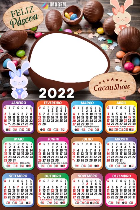 Calendário 2022 Cacau Show Feliz Páscoa Moldura Png Imagem Legal