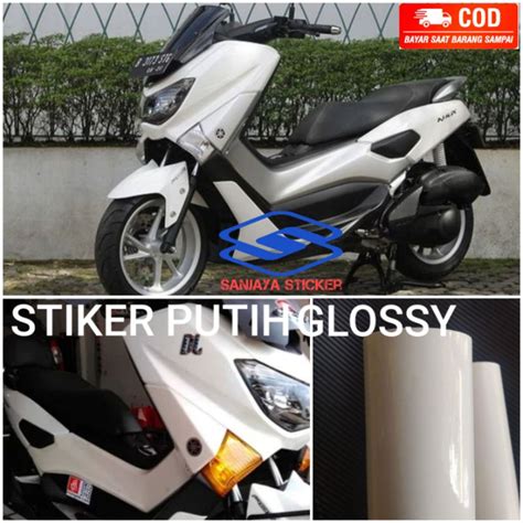 Jual Stiker Skotlet Motor Putih Glossy Sticker Putih Metalic Shopee