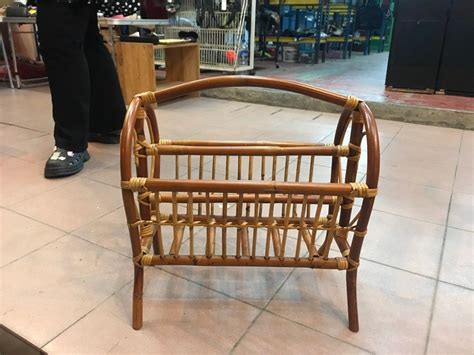 Rattan Magazine Rack Rak Majalah Rotan Furniture Home Living Home