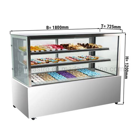 Refrigerated Showcase Refrigerator Commercial Cake Display Case Glass Cooler Bakery Counter