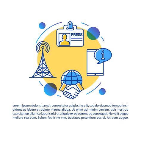 News broadcasting industry article page vector template. Brochure
