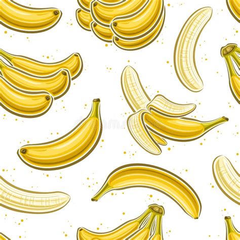 Vector Banana Seamless Pattern Stock Vector Illustration Of Banan