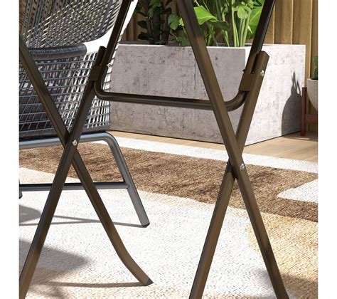 Table De Jardin Pliante Dim L X L X H Cm Acier Aspect Rotin