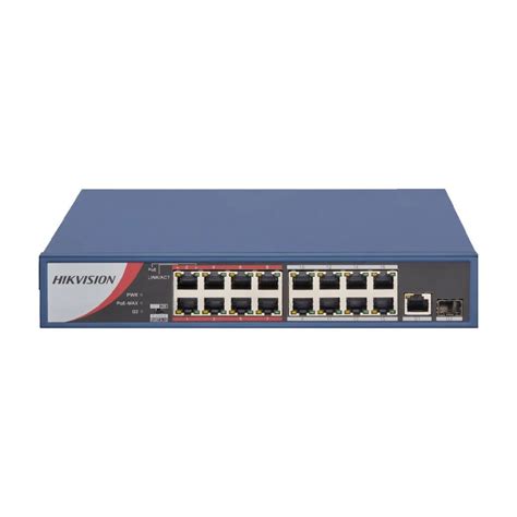 Hikvision DS 3E0318P E M B 16 Port Fast Ethernet Unmanaged POE Switch