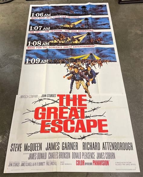 The Great Escape 1963 Original Three Sheet Movie Poster Hollywood