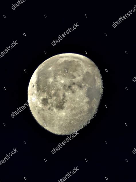 Waning Gibbous Moons Craters Visible Daybreak Editorial Stock Photo ...