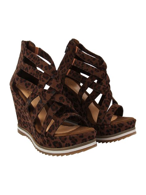 CATWALK Brown Animal Print Wedges: Buy CATWALK Brown Animal Print ...