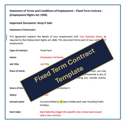 Sample Fixed Term Employment Contract Pubdoctors Org