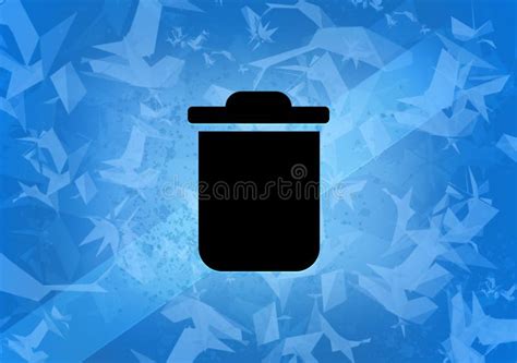 Delete Aesthetic Abstract Icon on Blue Background Stock Illustration ...