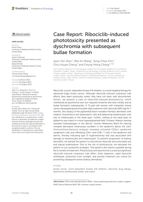 PDF Case Report Ribociclib Induced Phototoxicity Presented As