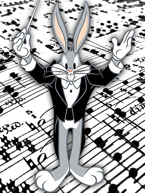 Bugs Bunny Pop Art Music Conductor Funny Painting By Tony Rubino