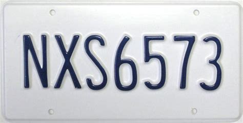 License Plate Generic White W Blue Hand Prop Room