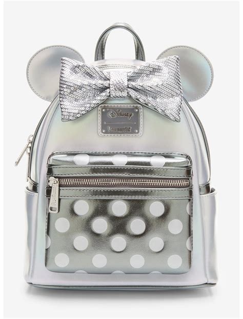 Loungefly Disney100 Minnie Mouse Platinum Mini Backpack Hot Topic