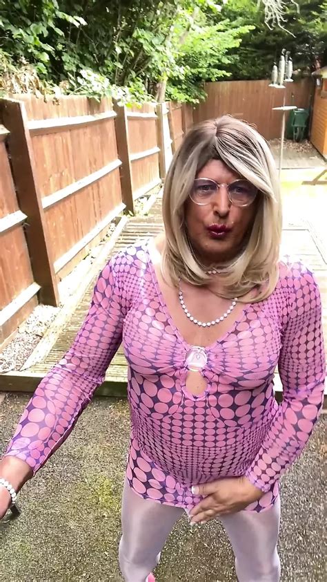 Amateur Crossdresser Kellycd2022 Sexy MILF Masturbating In Black Pvc And See Thru Leggings