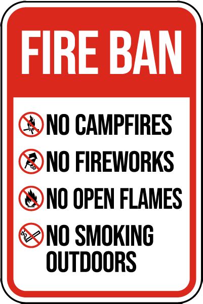 Fire Ban Sign - Save 10% Instantly