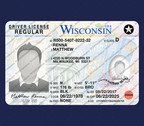 Wisconsin Driving License Psd Template Rh Editography