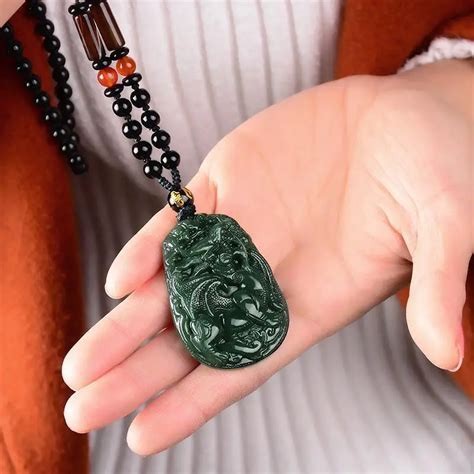 Natural Jade Pendant Hand Carved Jadeite Pendants Fine Necklace Women