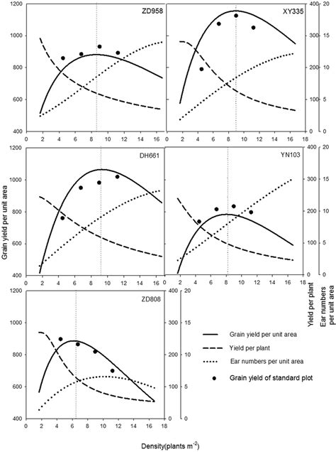 Relationships Among Yield Per Plant Ear Numbers And Grain Yield Per