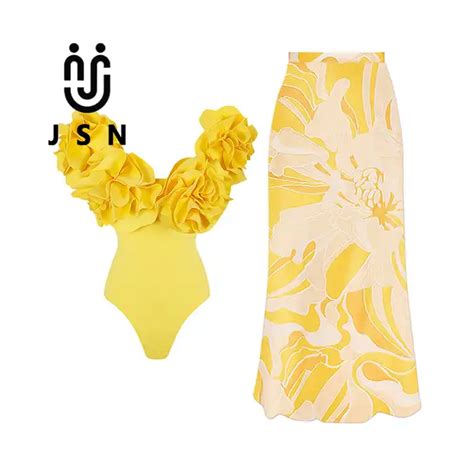 JSN D Flower Tube Top Bikini High End Swimwear