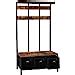 Hoobro Large Coat Rack Industrial Hall Tree With Storage Boxes And