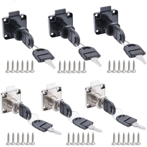 6 Pcs Serrure de Tiroir de Bureau Serrure Batteuse Cylindre Serrure à