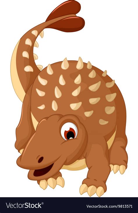 Ankylosaurus dinosaur cartoon Royalty Free Vector Image