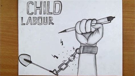 Stop Child Labour Drawing || Say No To Child Labour Drawing | Child ...