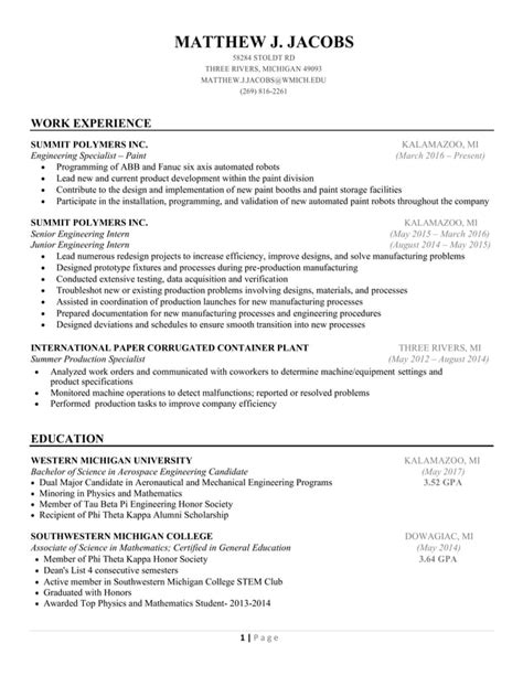 Matthew Jacobs 20162 Resume Pdf