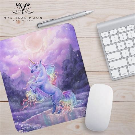 Rainbow Unicorn Mousepad Fantasy Art Selina Fenech Etsy