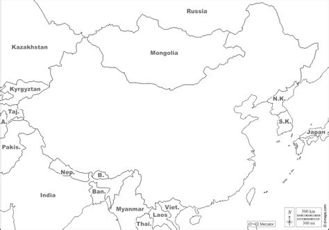 Large Printable Map Of China