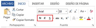 Op Microsoftoffice Basico Dar Formato A Un Texto Negrita Cursiva