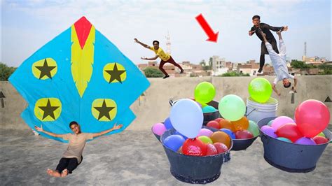 Kite Flying Challenge Vs Balloon Fight Youtube