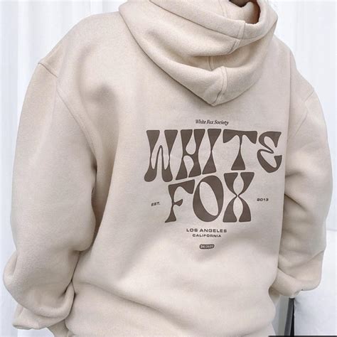 White Fox Hoodie Size Ml Perfect Oversized Depop