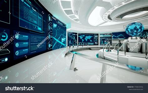 Command Center Interior Design 3d Rendering Stock Illustration 1794610732