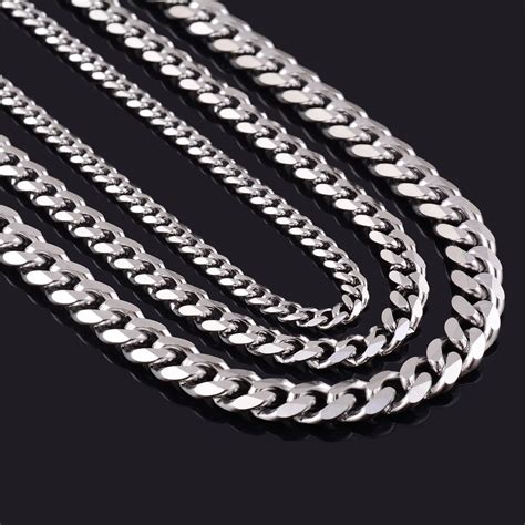 Never Fade Mm Mm Stainless Steel Cuban Chain Necklace Waterproof