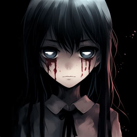 Creepy Anime Girl With Black Hair