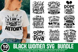 Black Women Svg Bundle Graphic By Tinyactionshop Creative Fabrica