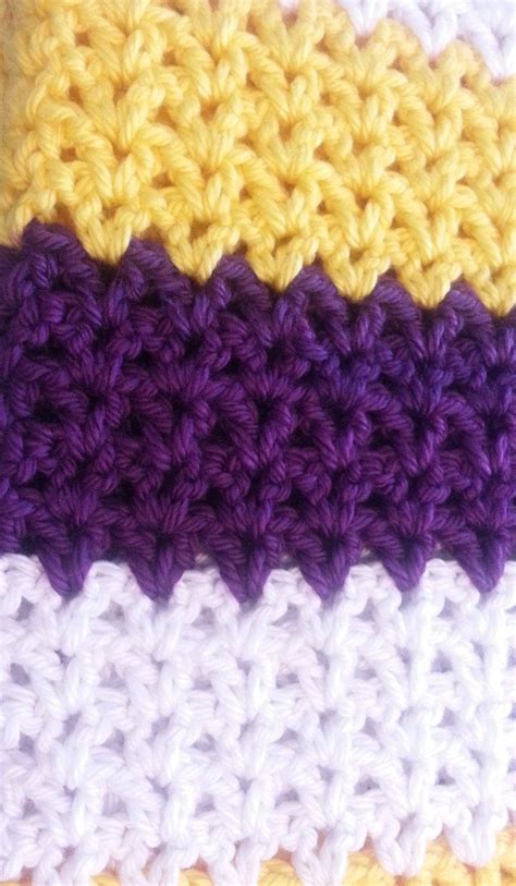 Thick Yarn Crochet Afghan Purplegoldwhite Lsu Color Afghan School