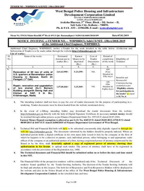 Fillable Online West Bengal Police Housing And Infrastructure Fax Email