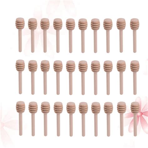 Honey Dipper Sticks Mini Wooden Stick Spoon Honeycomb Stirrer Stir Inch