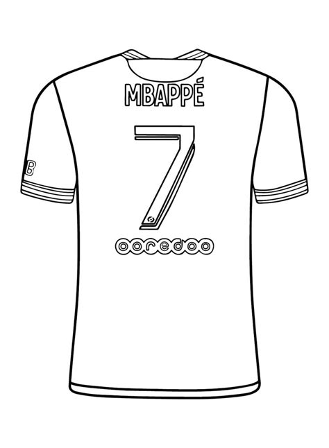 Kylian Mbapp Jersey Coloring Page