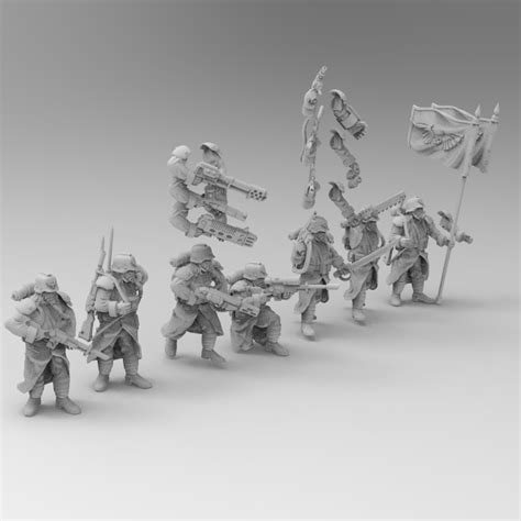 Free 3d File 28mm Trench Fighters Set 2 Supported ⚔ ・3d Printing Idea