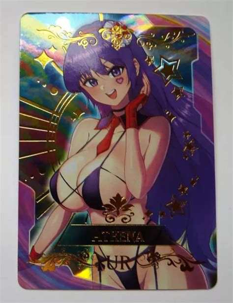 Carte Sexy Girl Manga Mint Holo Prism Girl Waifu Ur Saint Seiya Athéna