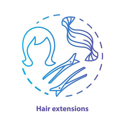 Icono De Concepto Azul De Extensiones De Cabello Clip En Cintas Para